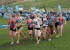Emily Stewart (GB) running beside 2012 olympic 5000 metres champion Meseret Defar during the Internation Womens 3k BUPA Great Edinburgh Cross country. Photo: David T. Hewitson/Sports for All Pics